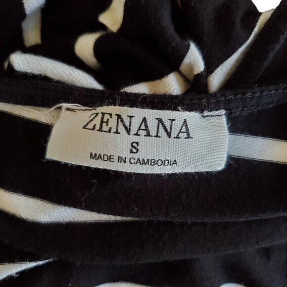 ZENANA Womens S One Piece Romper Jumpsuit Sleeveless Stretch Knit Striped Pocket - Picture 5 of 9